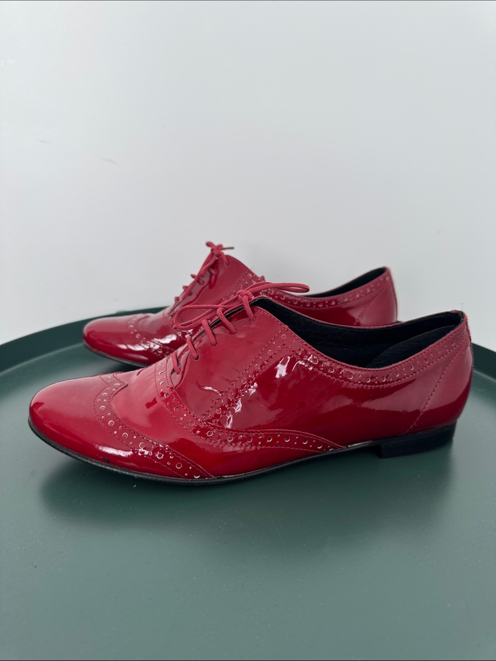 Red Patent Wingtip Loafers